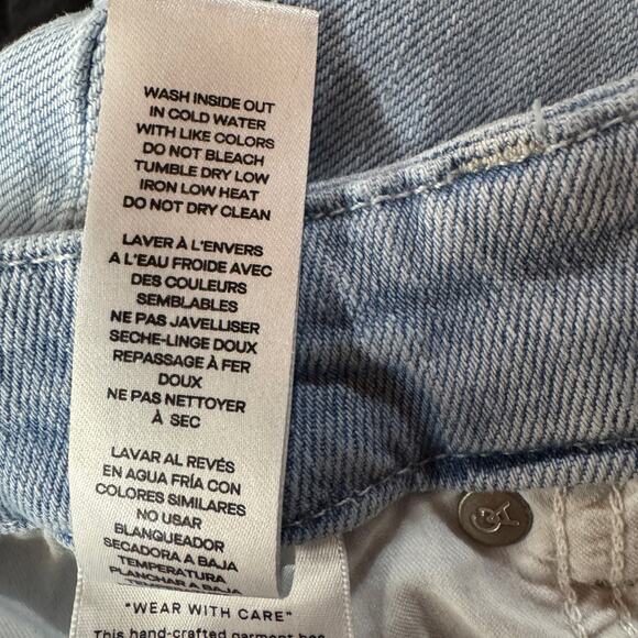 Good American SZ 4/27 Good Legs Cigarette Raw Hem Jeans Mid-Rise Light Wash Blue - Picture 9 of 10